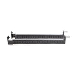 A pair of Bells of Steel Flip-Down Safeties, black metal brackets with multiple holes for adjustable mounting in a power rack, are shown parallel on a white background.