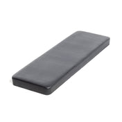 A smooth, long, rectangular black Buzzsaw Back Pad by Bells of Steel lies flat on a white background. It serves as a replacement cushion for the Buzzsaw Bench, offering ultimate comfort and style.