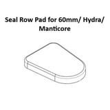 Line drawing of the Bells of Steel Seal Row Pad for 60mm/Hydra/Manticore, showing a slightly rounded rectangular pad with curved edges beneath the product name.