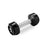 The NÜOBELL Replacement Handle by Nuobell is perfect for workouts, featuring a shiny silver handle and black plates. With visible adjustment buttons and markings, it's easy to switch weights. Ideal for fitness enthusiasts and set against a pristine white background, this versatile tool stands out.