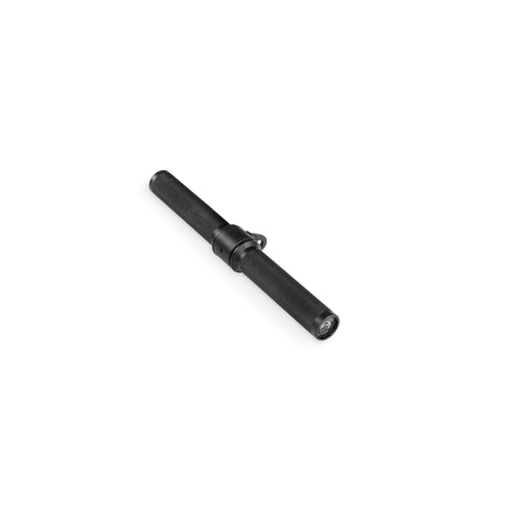 The Bells of Steel Fat Bar - Straight Handle Bar is a black, cylindrical accessory mount with textured grips on both sides for enhanced grip strength, shown against a white background.