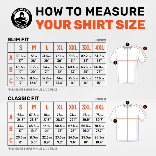 t shirt sizing table