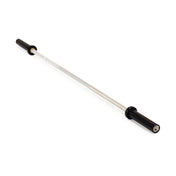 The Bells of Steel Aluminum Technique Barbell, featuring black grips on both ends, is ideal for practicing barbell lifts and stands out against a white background.