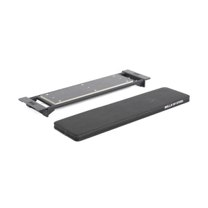 A Bells of Steel Utility Seat for Hydra/Manticore and an adjustable, foldable bench frame are shown side by side on a white background. The frame is compatible with most 3"x3" racks.