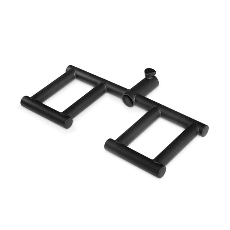 The Bells of Steel Viking Press Attachment is a black metal accessory with parallel grips, designed for gym equipment such as cable machines or use with a landmine or Olympic bar. Shown on a white background.