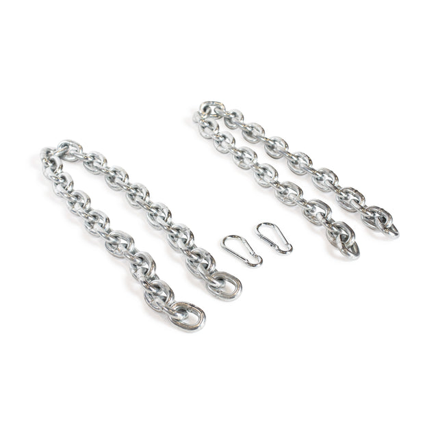 The Bells of Steel Chain Weight Vest, shown with chains and carabiner clips on a white background, is perfect for adding resistance to strength training or cardio workouts.
