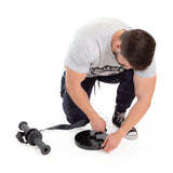 male athlete setting up the Wrist Roller HYDRA Rack Attachment 