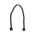 The Bells of Steel Extra Long Tricep Rope Extension (137cm) features a black twisted cable with glossy black end caps and a metal center clasp, perfect for tricep pushdowns, showcased against a white background.