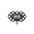 The Bells of Steel Kaizen Multi-Link is a black metal plate with multiple edge holes, “BOS” in white at the center, and a central hook—perfect for home gym cable machines or adapter systems.