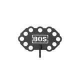 The Bells of Steel Kaizen Multi-Link is a black metal plate with multiple edge holes, “BOS” in white at the center, and a central hook—perfect for home gym cable machines or adapter systems.