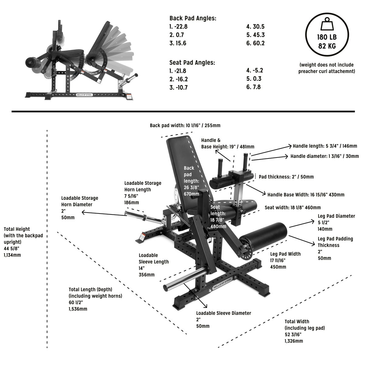 Hamstring Curl Machine Weight Ranges Legacy Leg Extension / Hamstring Curl Machine - Plate Loaded - Bells of ...