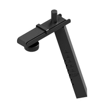 The Bells of Steel Tall Cycling Bike Seat Post is a black, adjustable seat post with a sliding horizontal arm, round knob, and increment-marked vertical leg labeled "STOP," perfect for extending or adjusting your Blitz Indoor Cycling Bike seat.