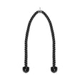 The Bells of Steel Extra Long Tricep Rope Extension (137cm) features black twisted rope, rubber ends, and a metal hook, perfect as a cable machine attachment for tricep pushdowns and extensions in upper body workouts.